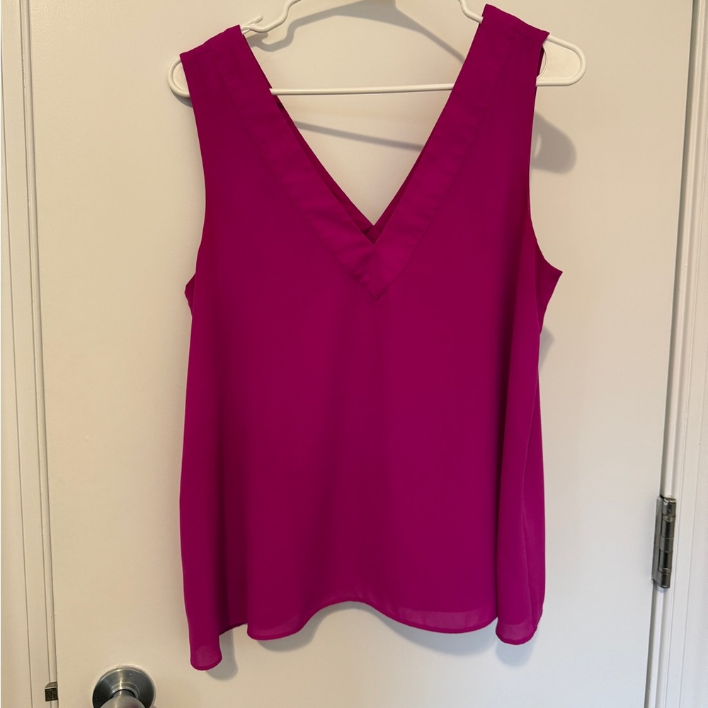 Lilly Pulitzer Fuchsia Sleeveless V-Neck Blouse